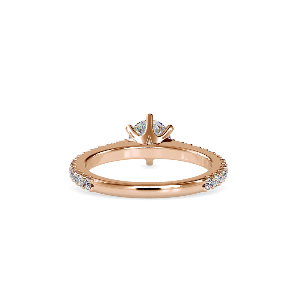 Round Diamond Solitaire with Pave Band