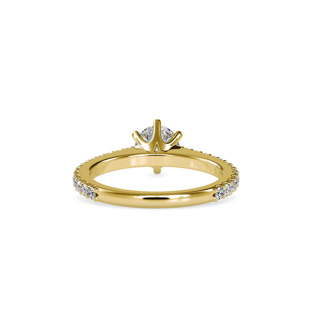 Round Diamond Solitaire with Pave Band