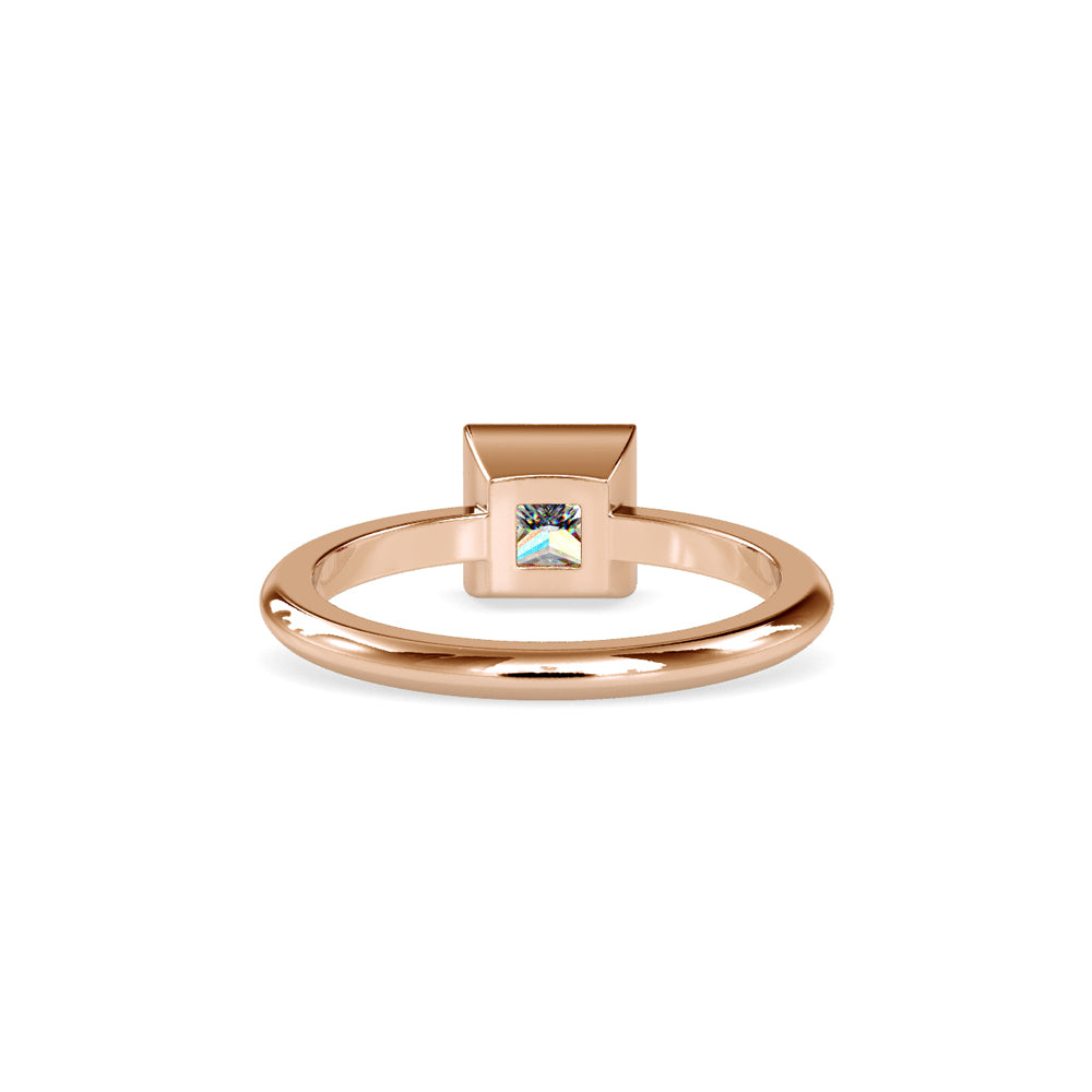 Princess Cut Bezel Set Ring