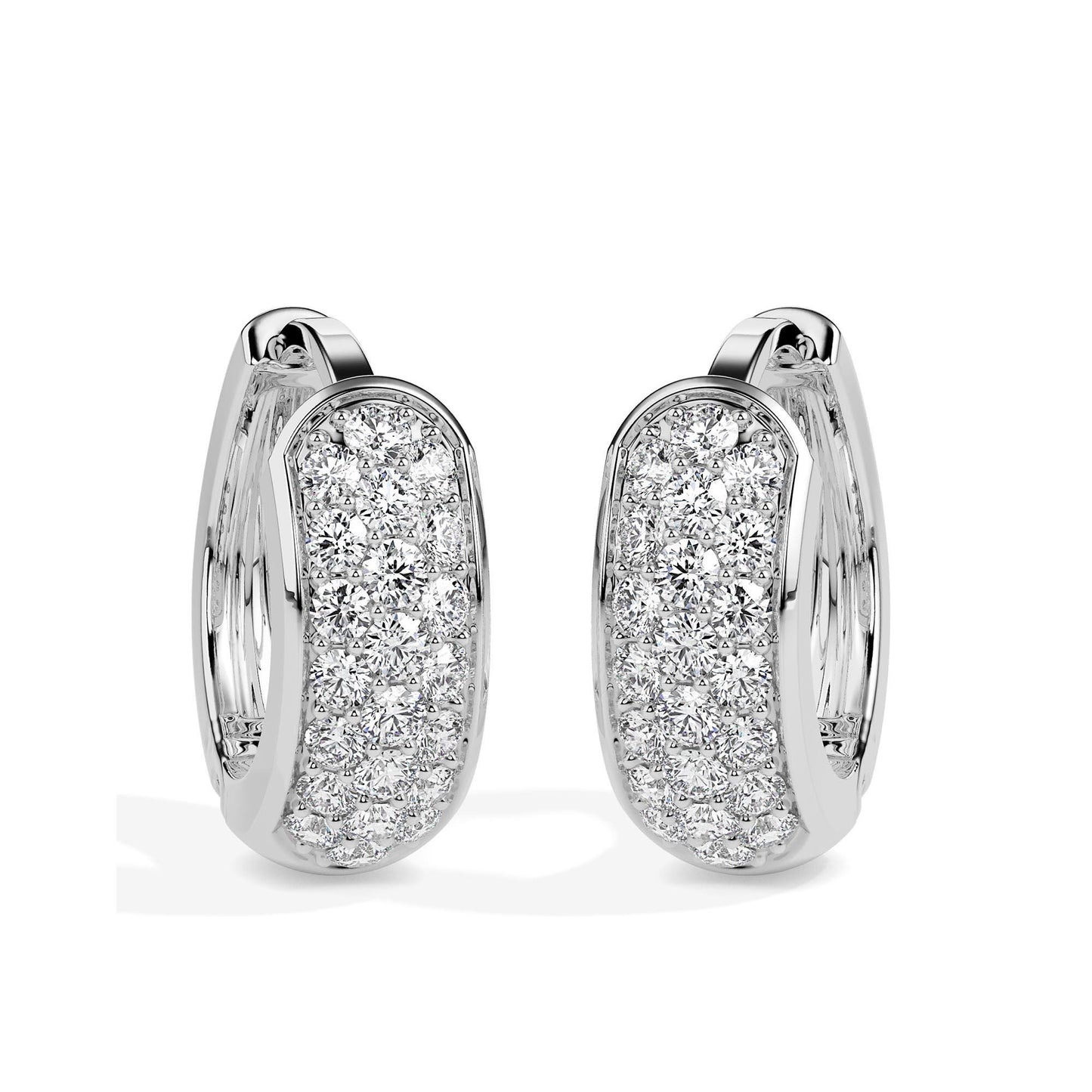 Pave Diamond Huggie Hoop Earrings
