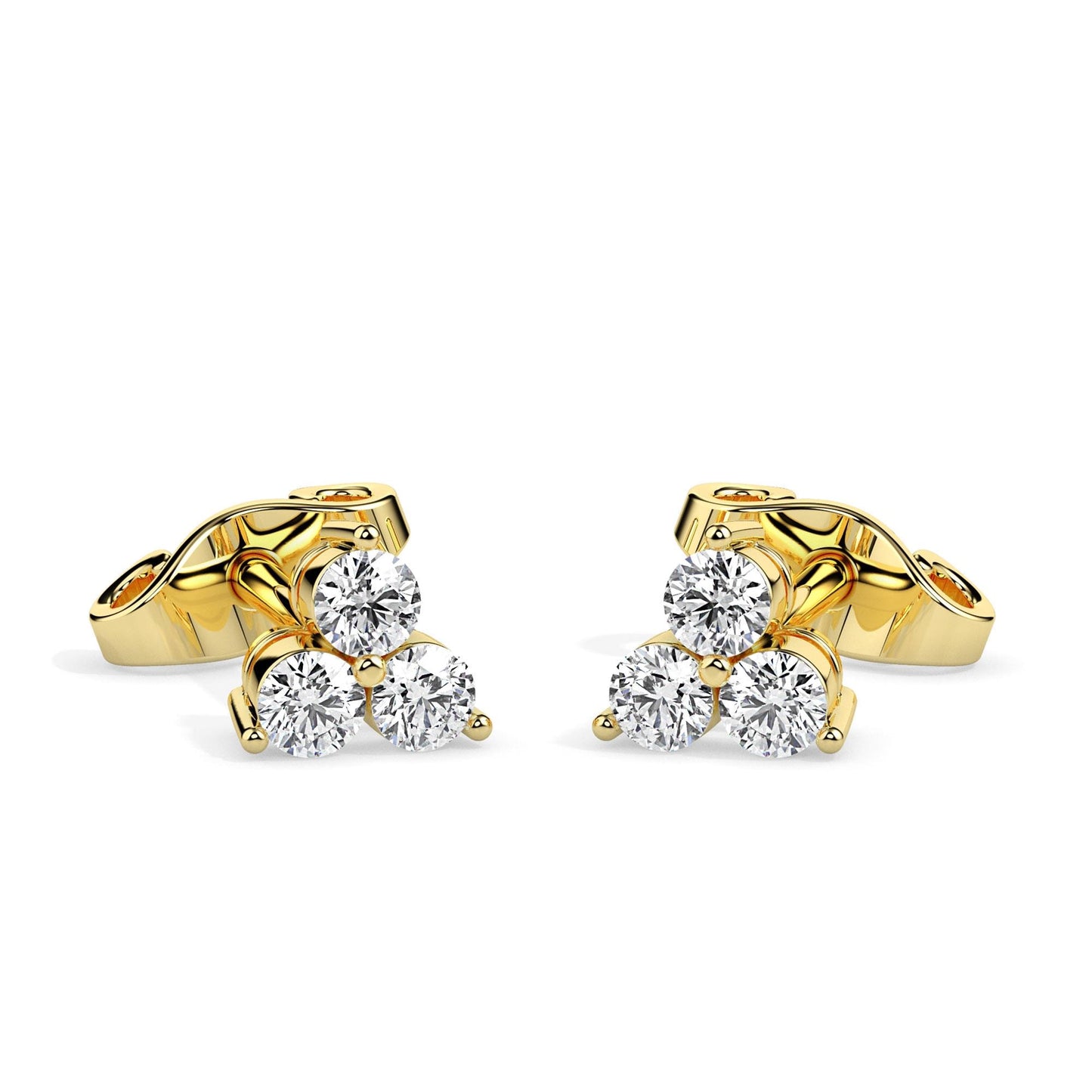 Classic Trinity Diamond Stud Earrings