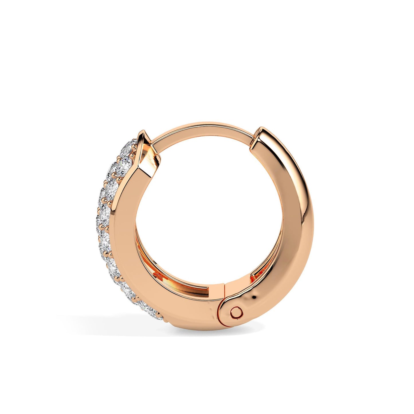 Pave Diamond Huggie Hoop Earrings