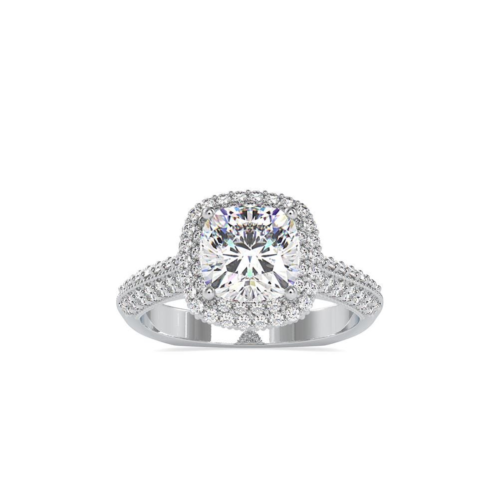 Cushion Cut Double Halo Engagement Ring