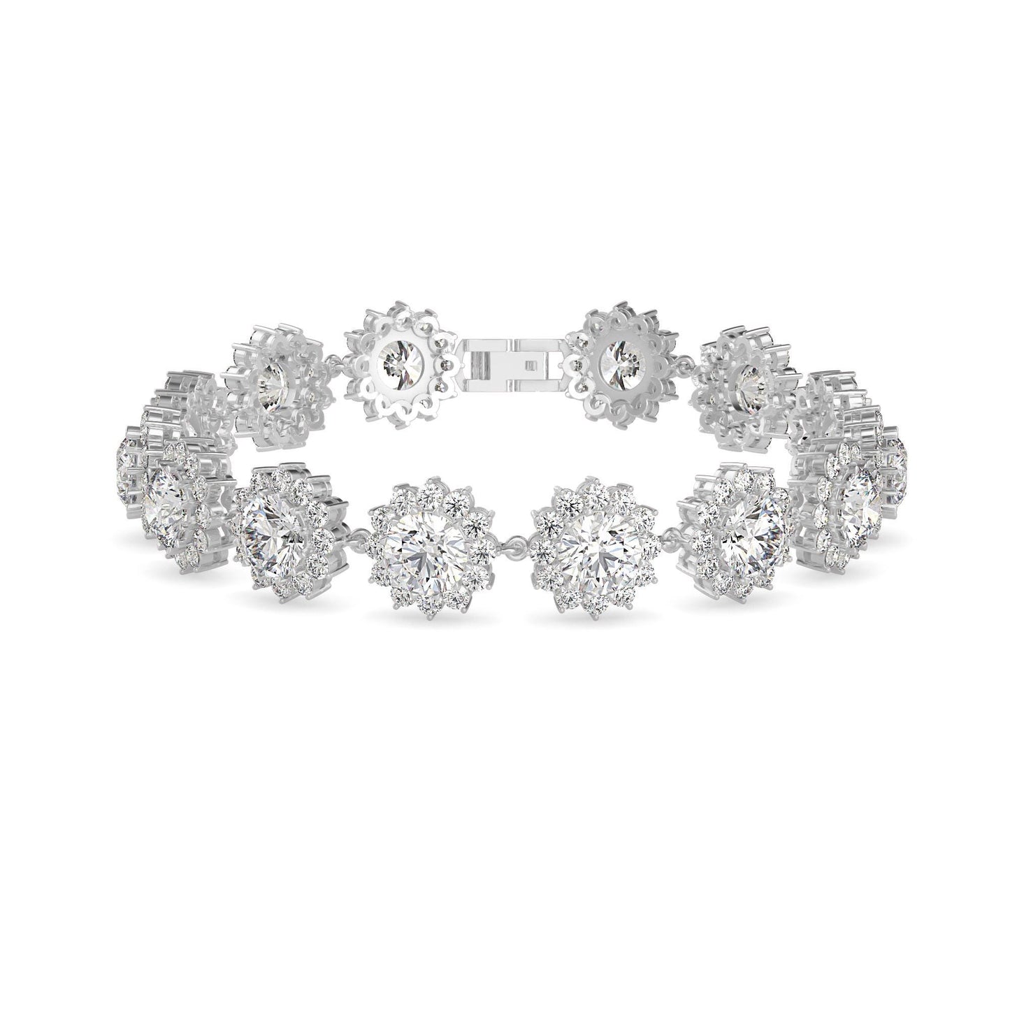 Floral Halo Diamond Bracelet