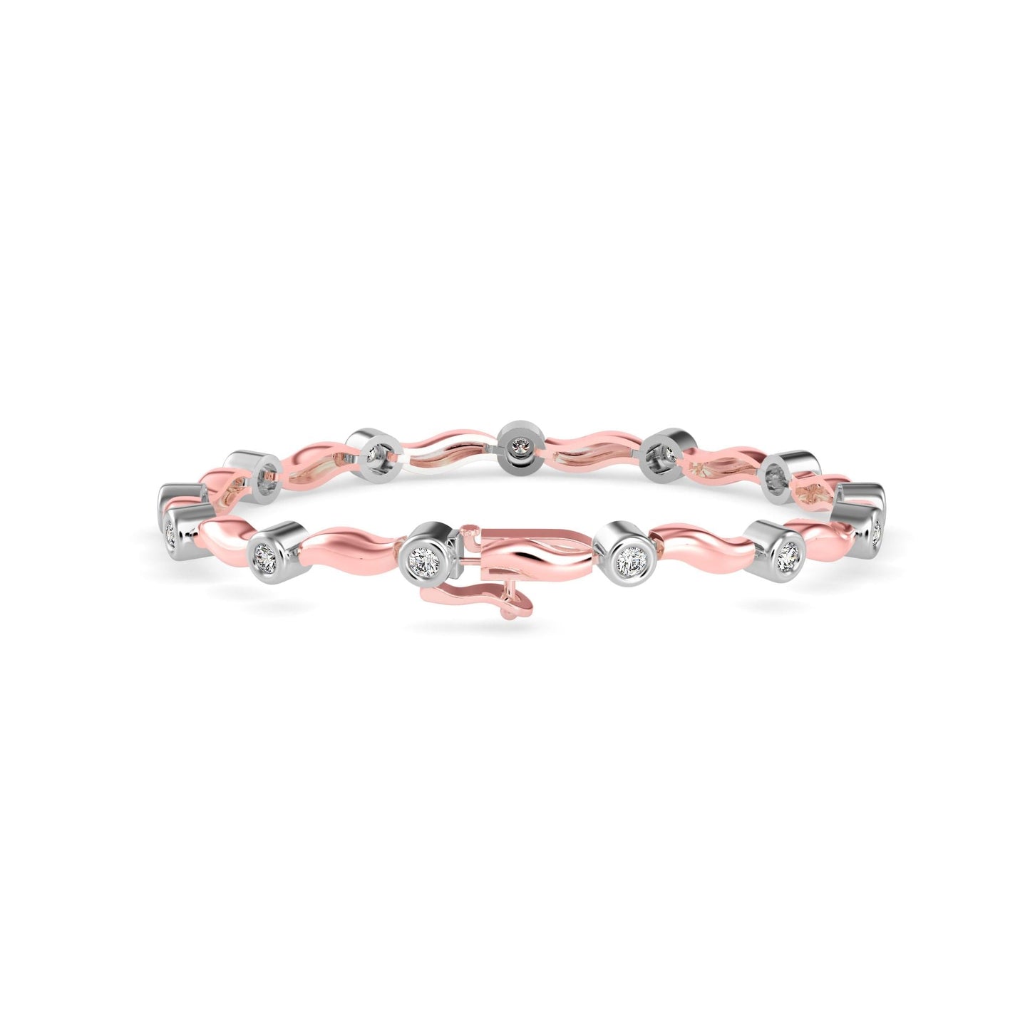 Wave Bezel Diamond Bracelet
