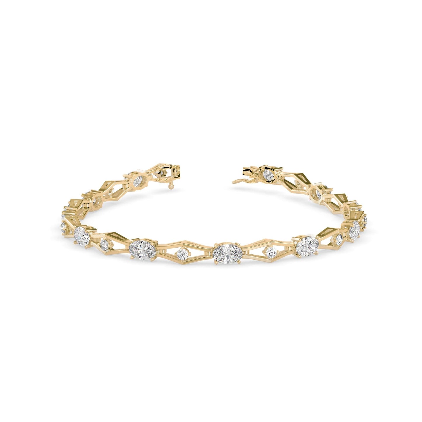 Geometric Diamond Tennis Bracelet