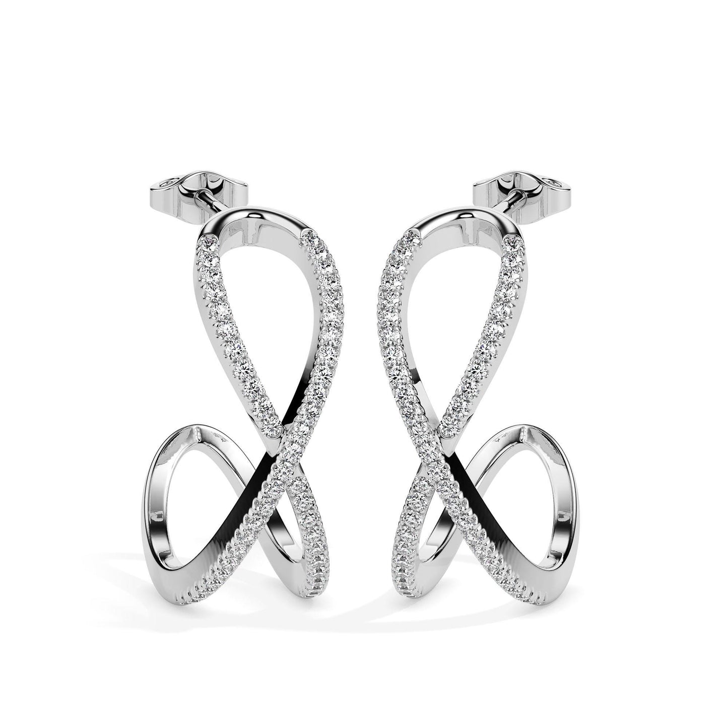 Infinity Twist Diamond Hoop Earrings