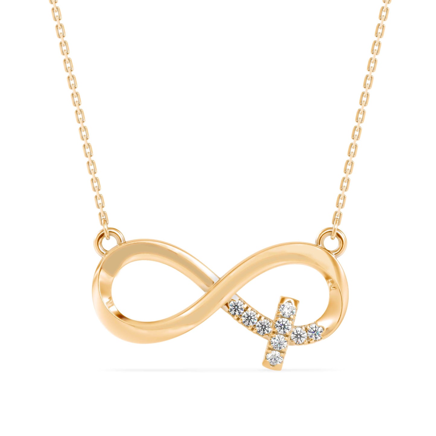 Infinity Cross Diamond Pendant Necklace