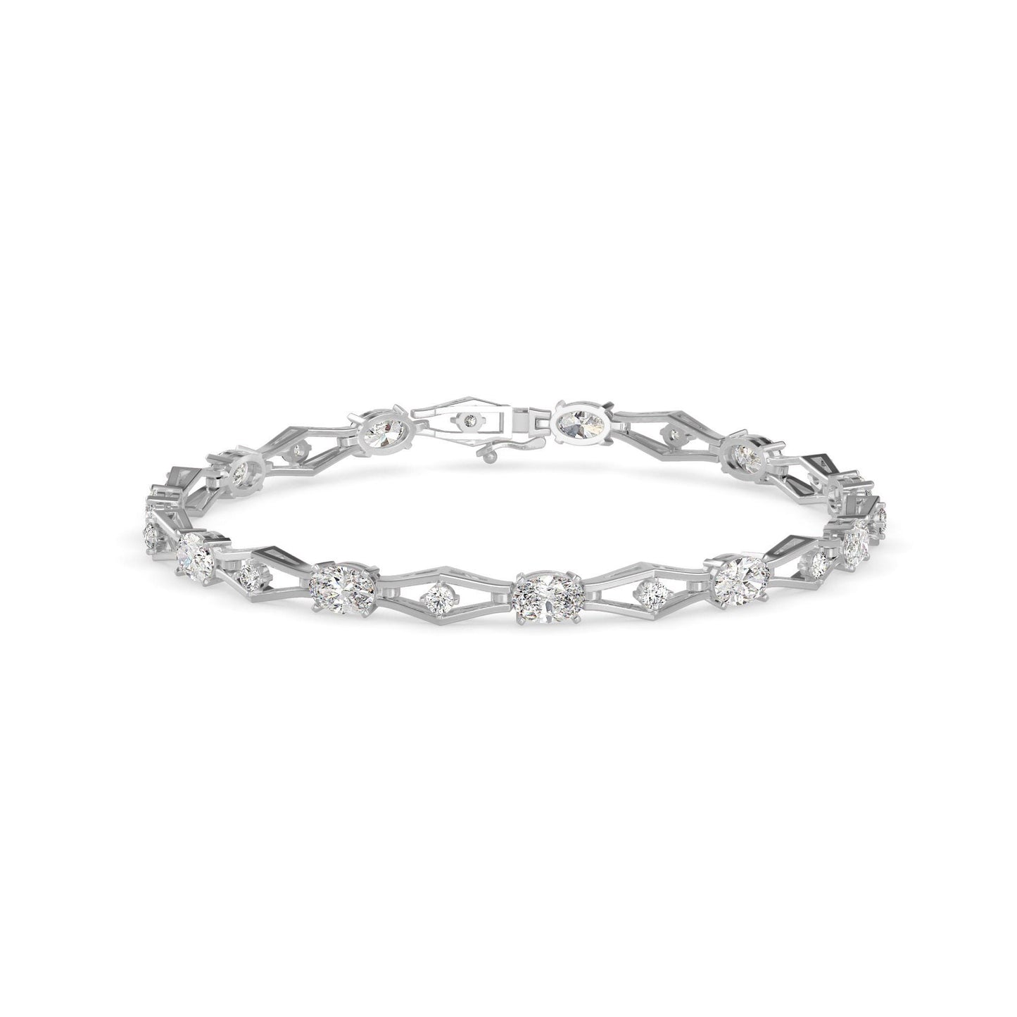 Geometric Diamond Tennis Bracelet