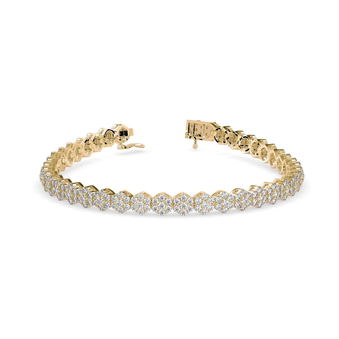 Diamond Cluster Tennis Bracelet