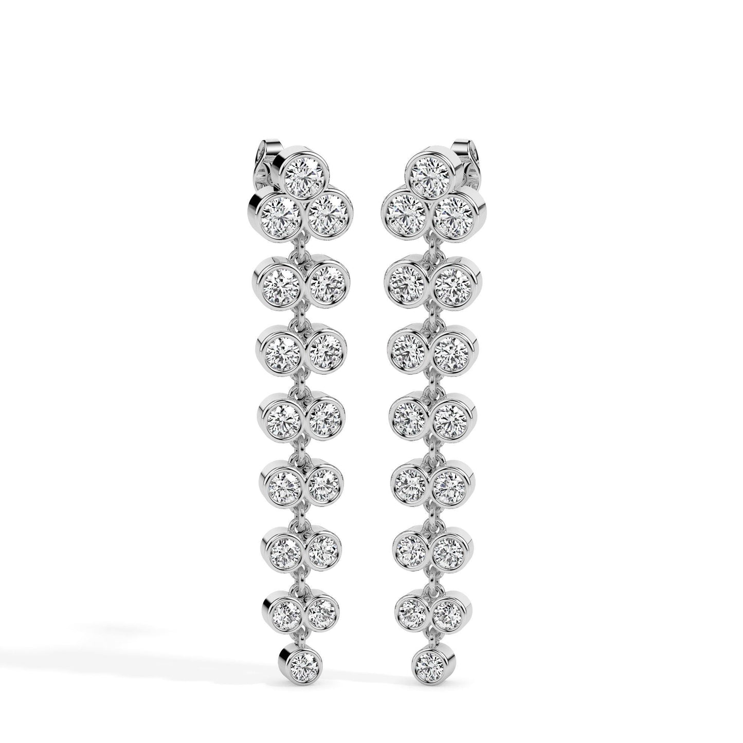 Diamond Cluster Drop Earrings