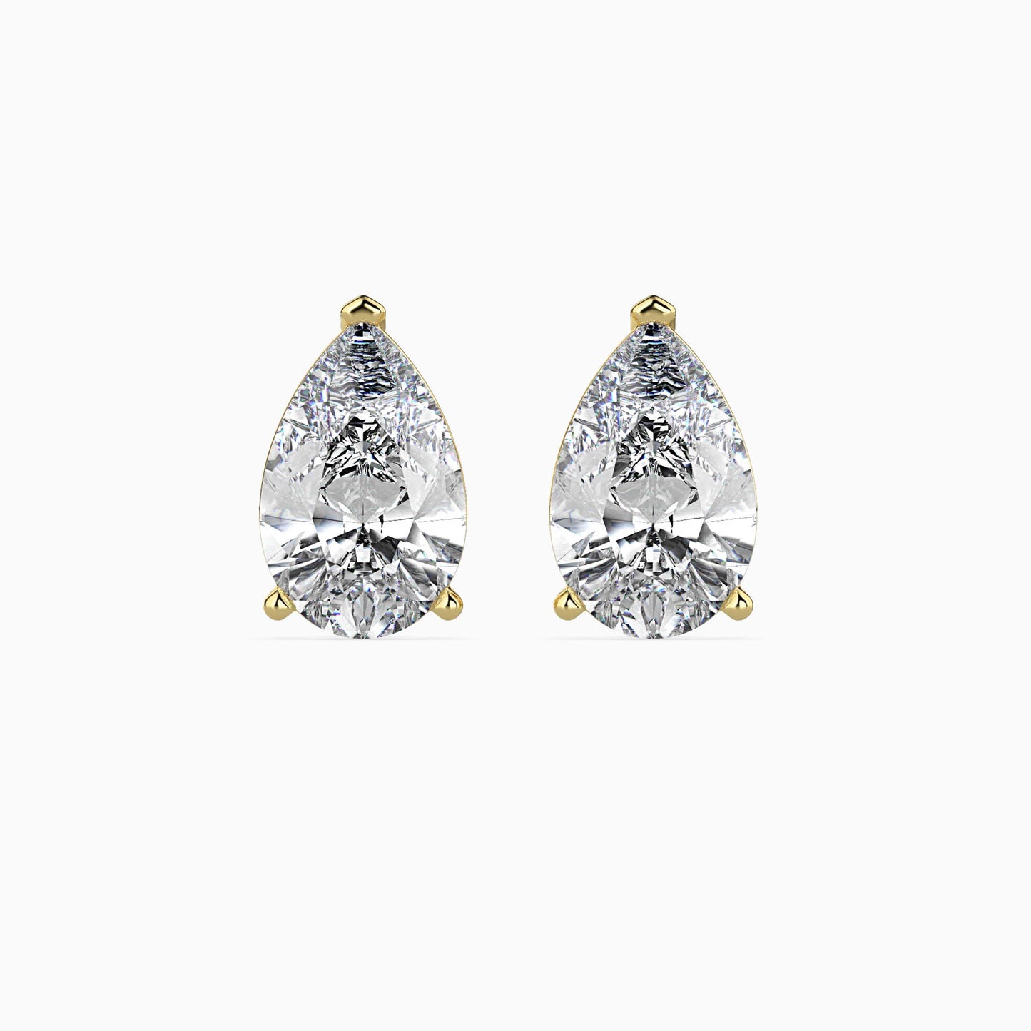 Pear Shaped Diamond Stud Earrings