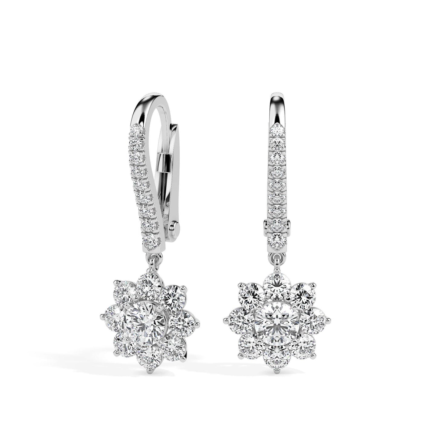 Luxury Diamond Flower Drops