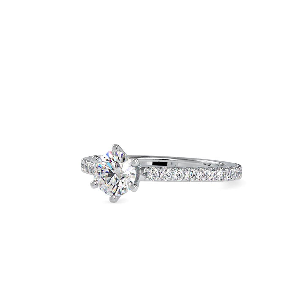 Round Diamond Solitaire with Pave Band