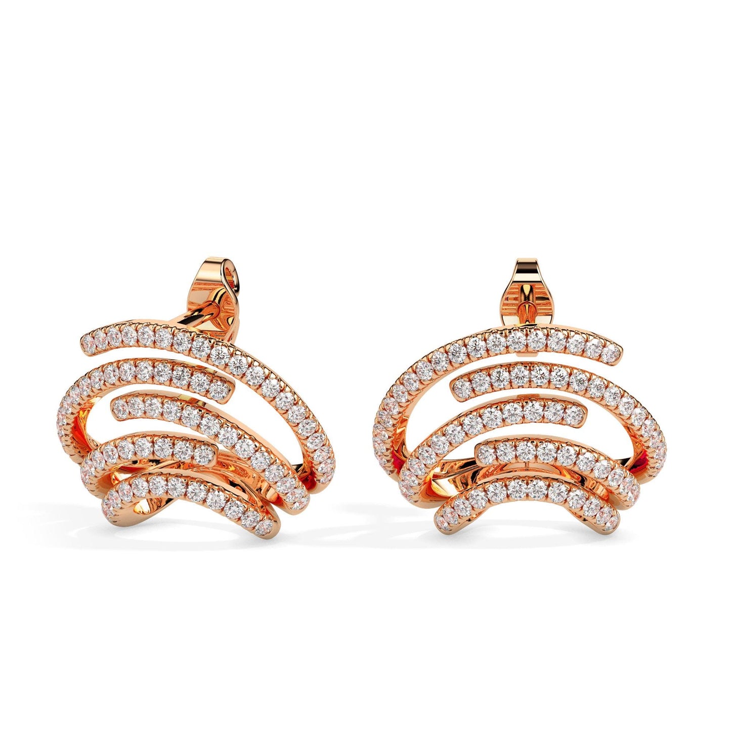 Modern Swirl Diamond Earrings