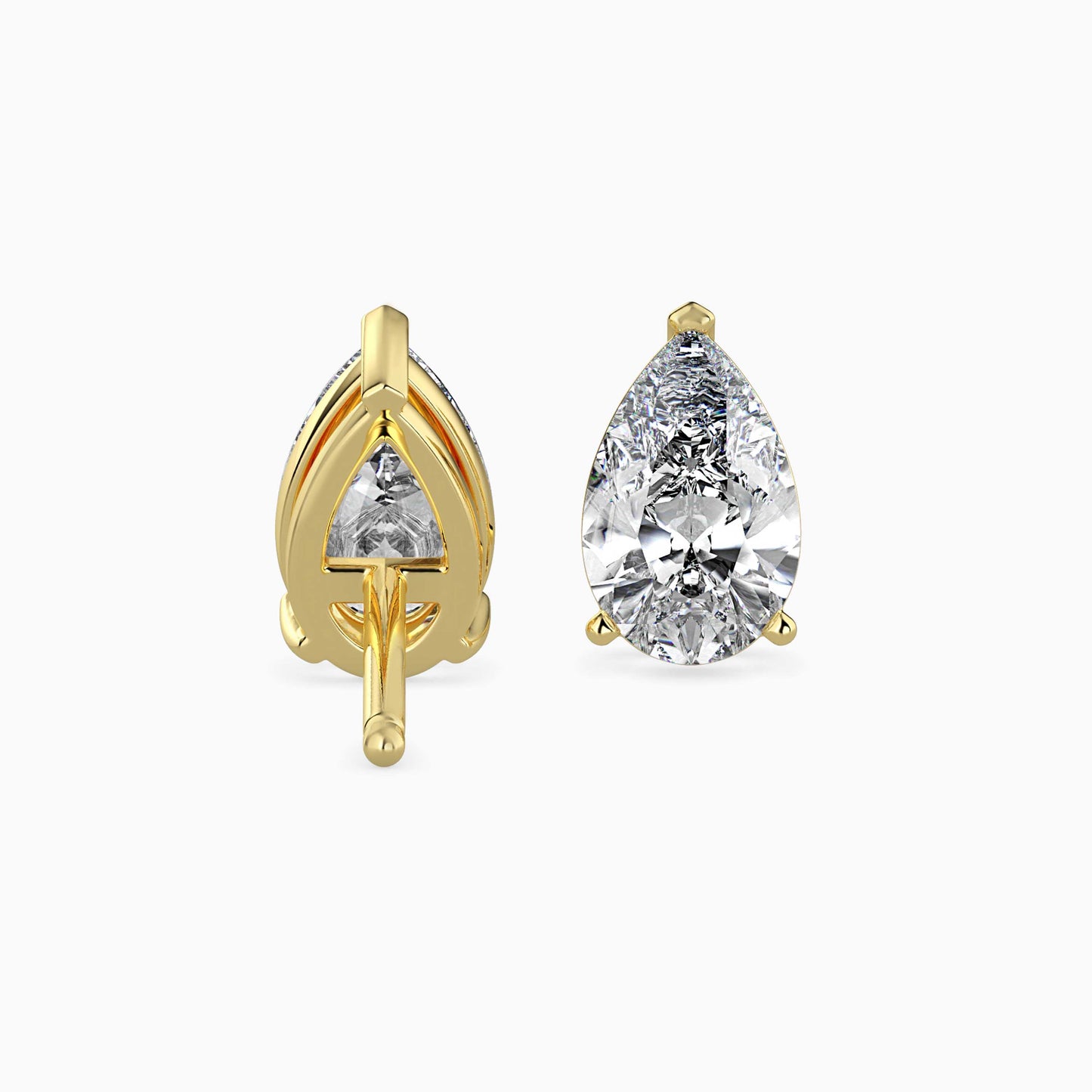 Pear Shaped Diamond Stud Earrings