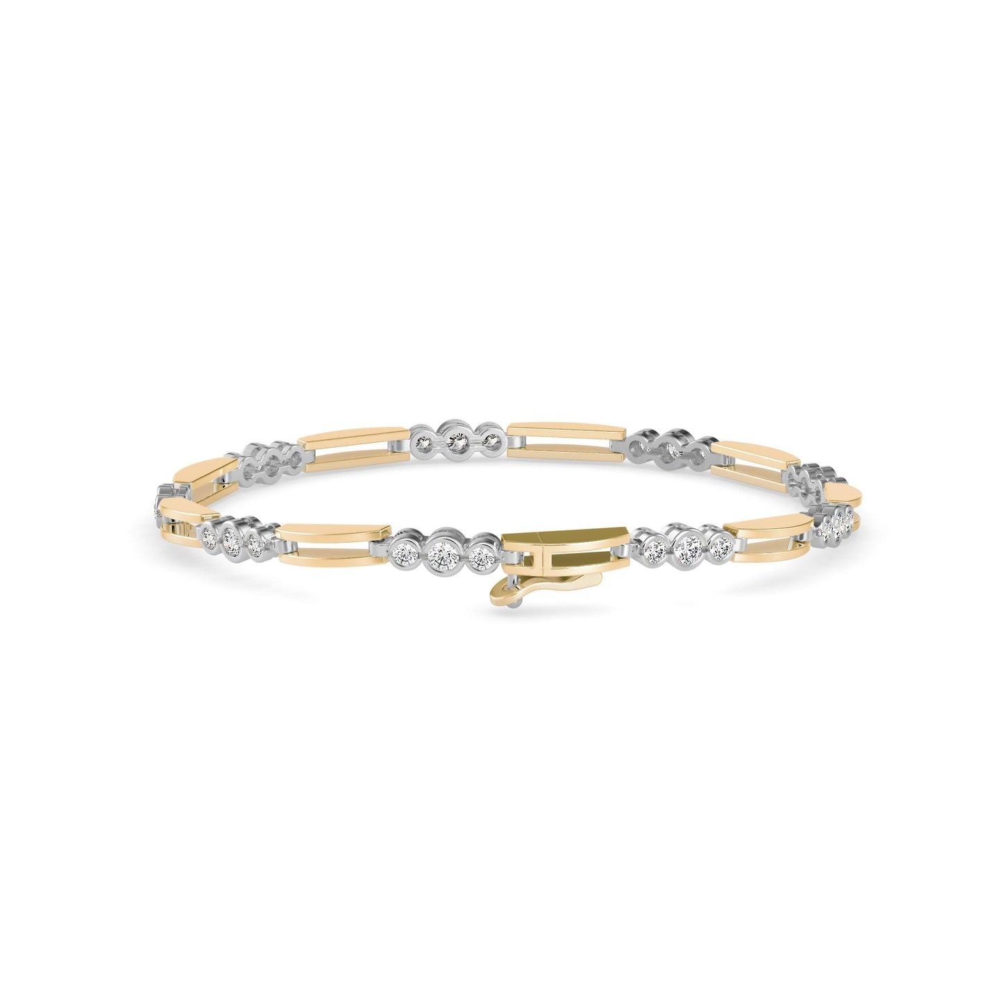 Modern Dual Bar Diamond Tennis Bracelet
