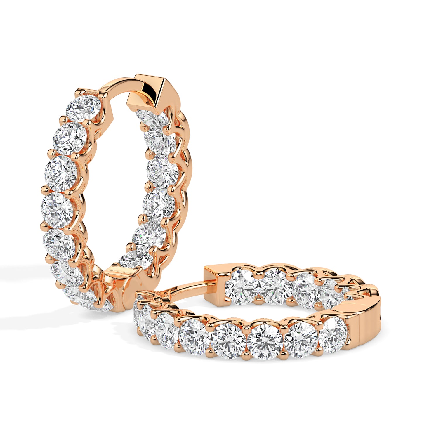 Diamond Inside Out Hoop Earrings