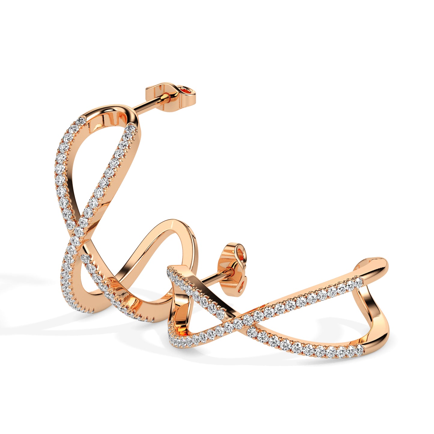 Infinity Twist Diamond Hoop Earrings