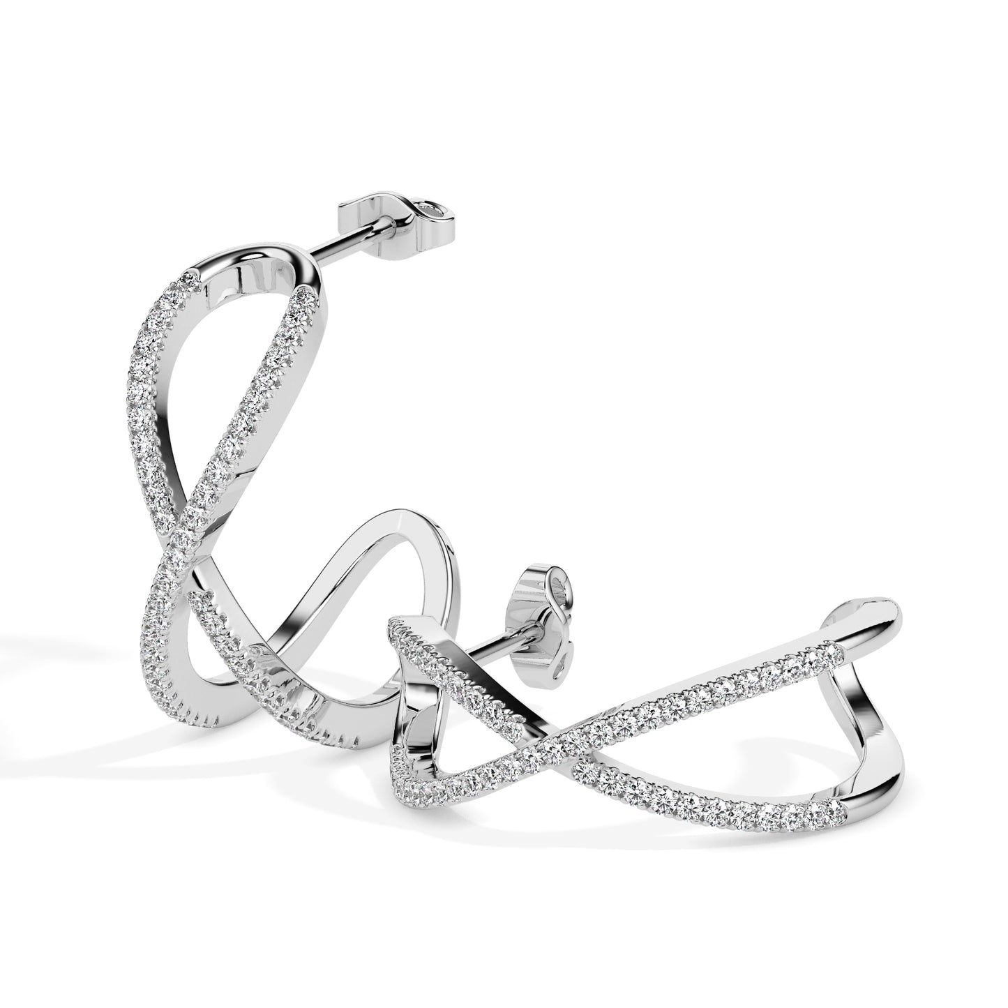 Infinity Twist Diamond Hoop Earrings