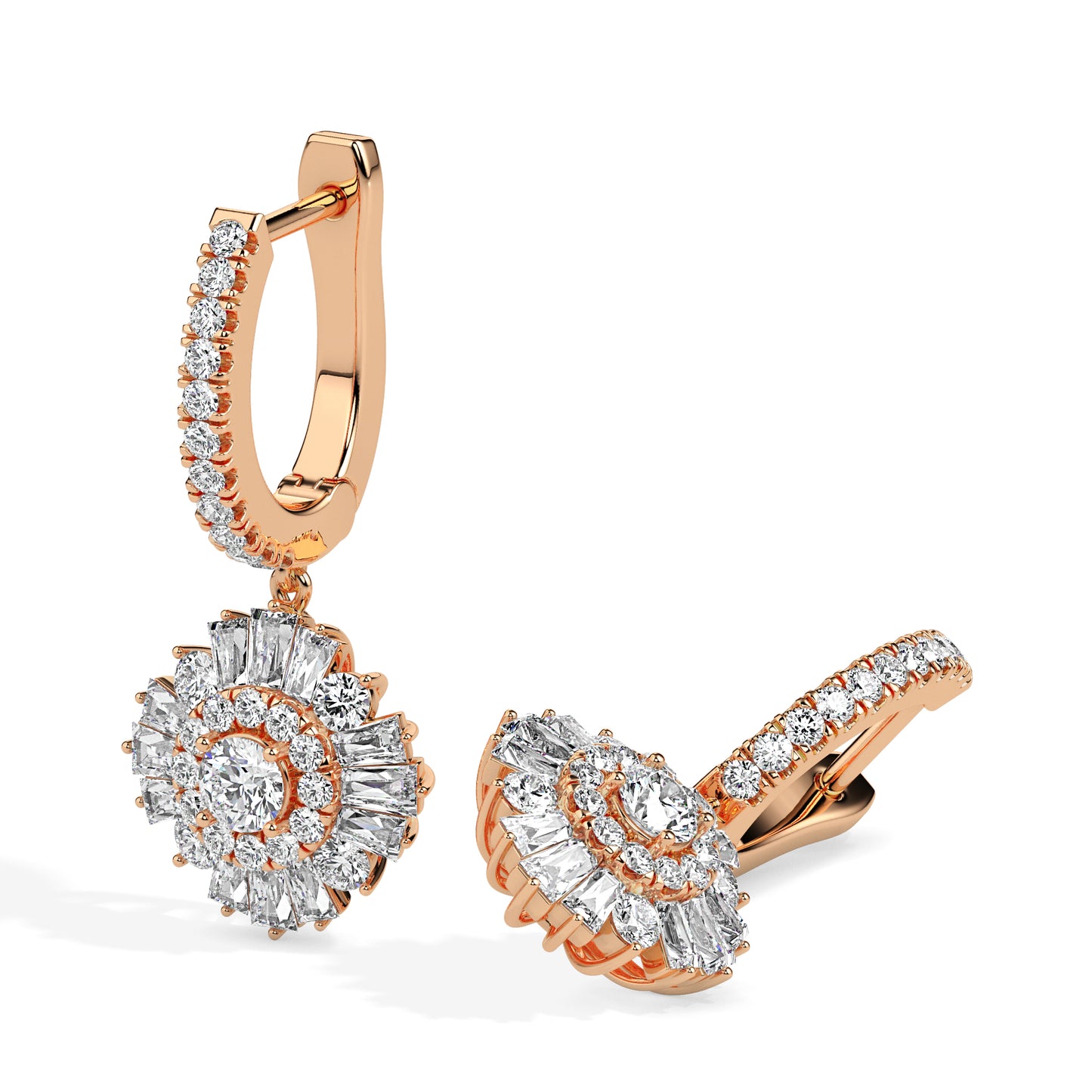 Floral Halo Drop Earrings