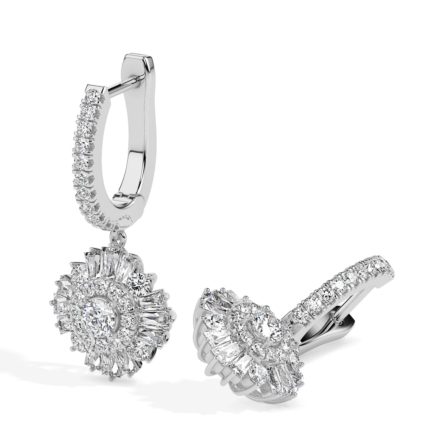 Floral Halo Drop Earrings