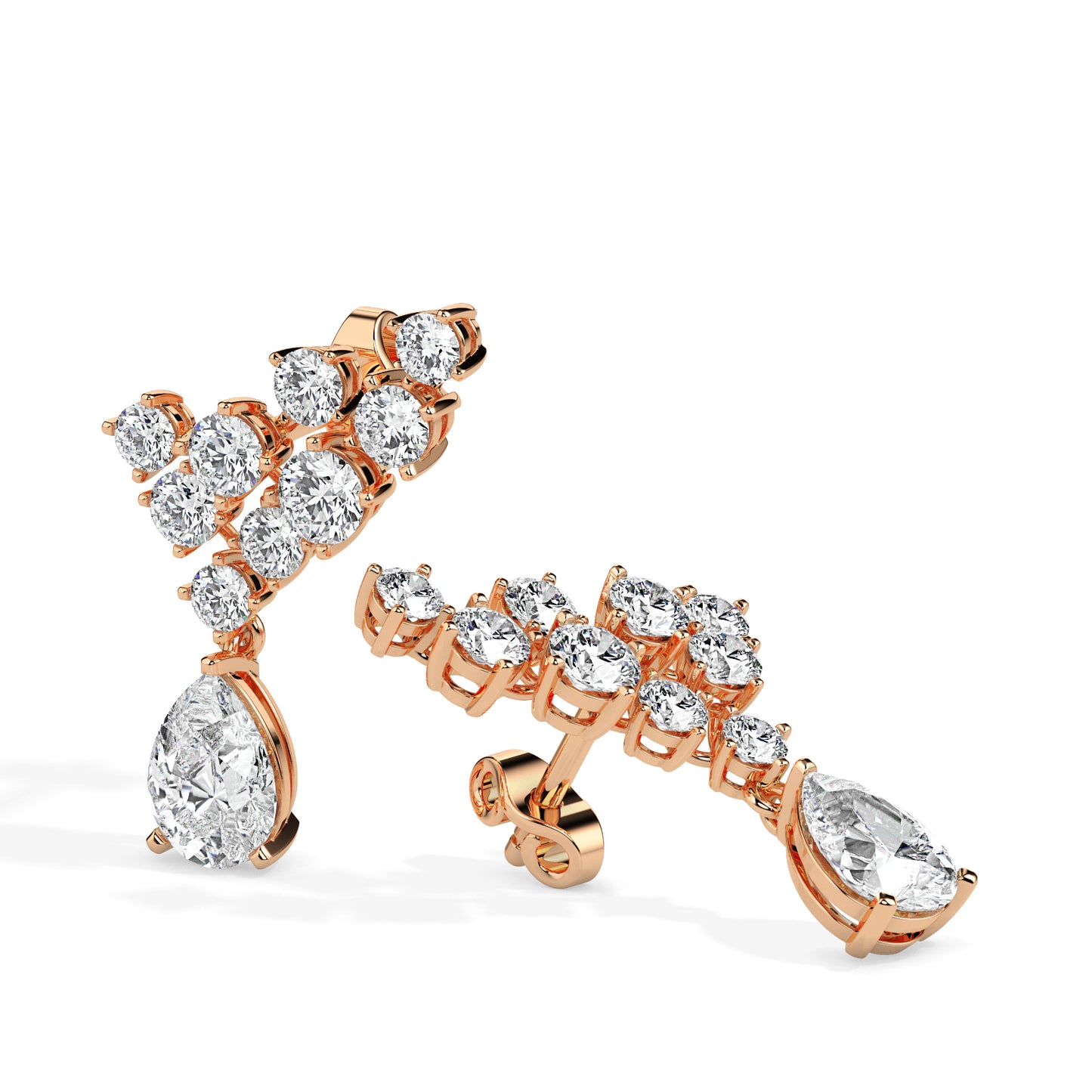 Teardrop Cluster Diamond Earrings