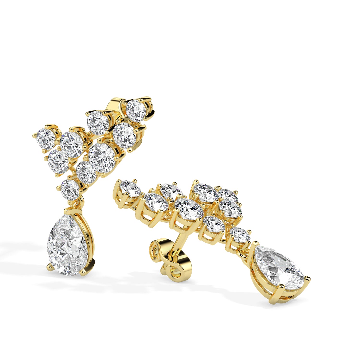 Teardrop Cluster Diamond Earrings