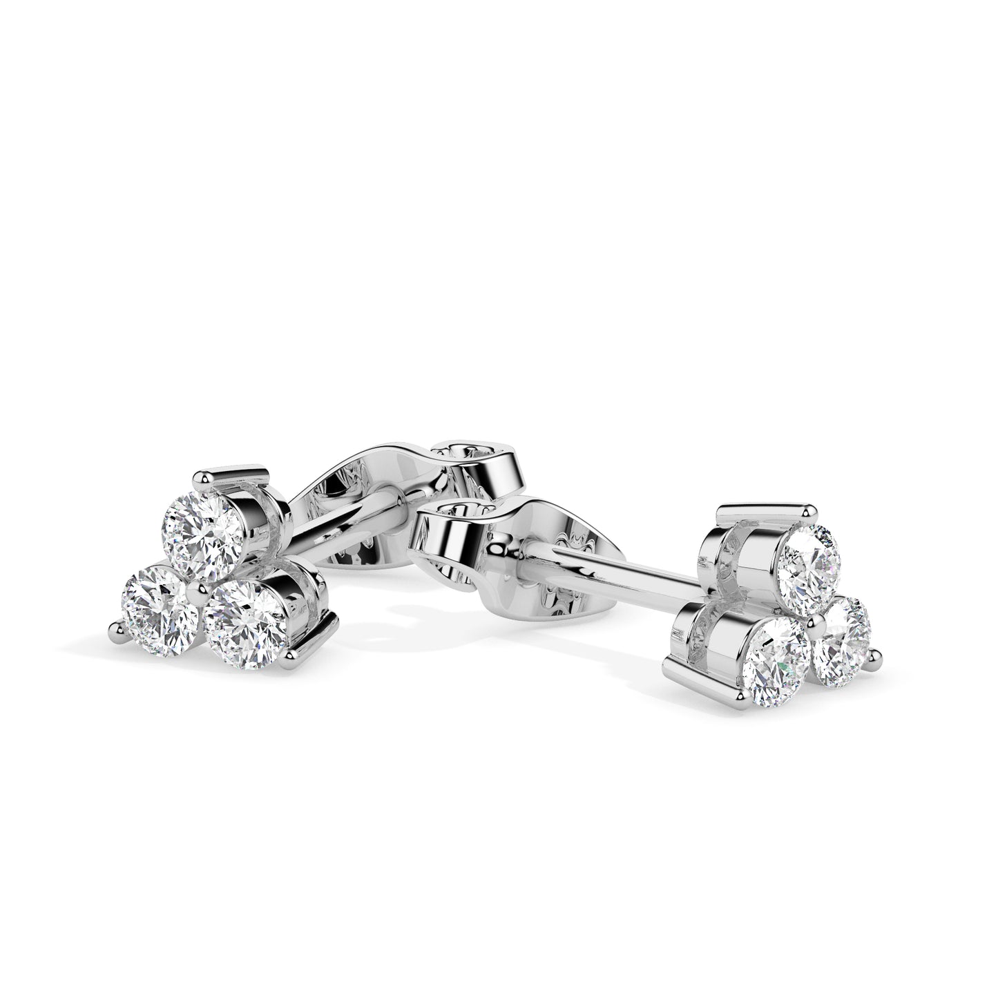 Classic Trinity Diamond Stud Earrings