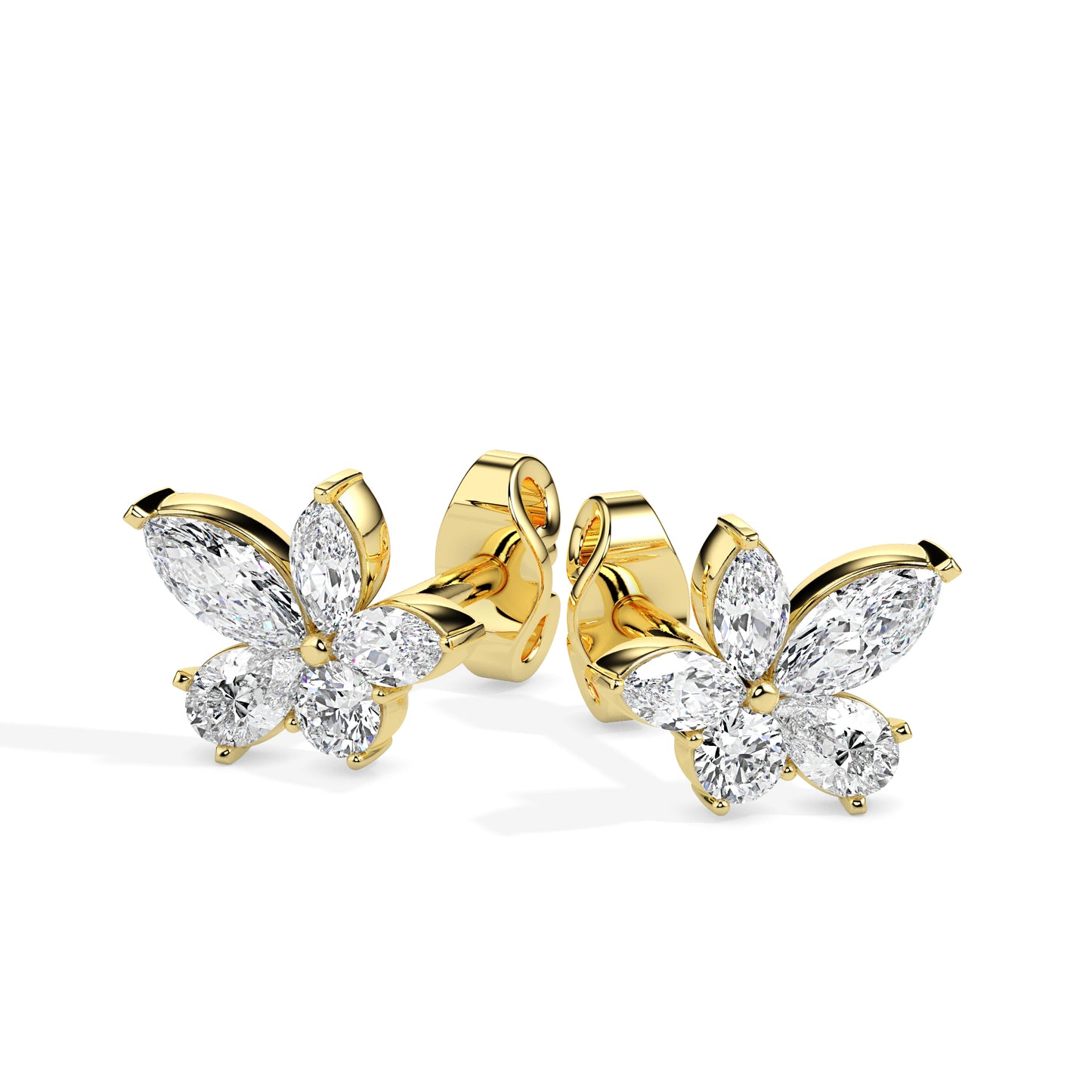 Floral Bloom Diamond Stud Earrings