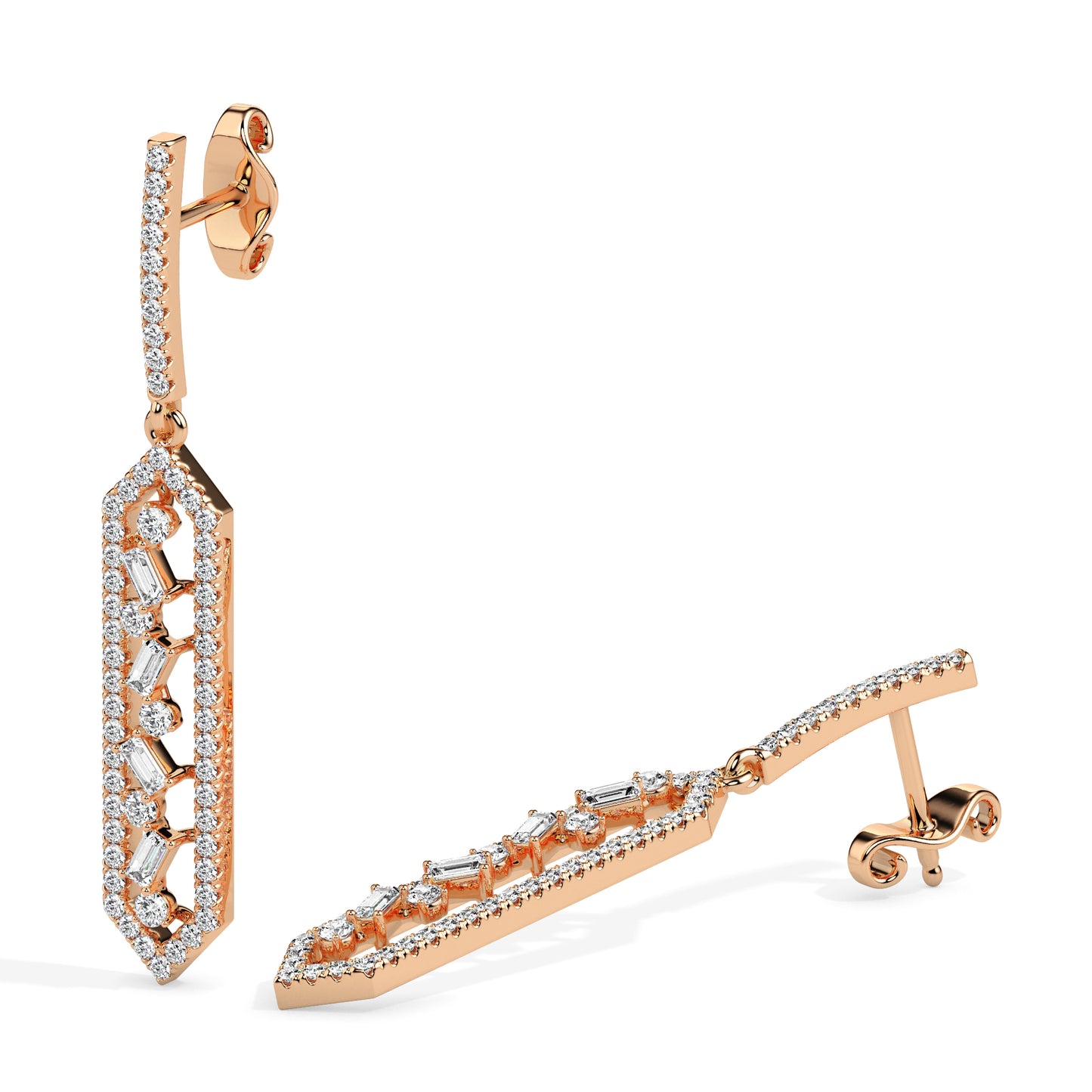 Glamour Prism Baguette Drop Earrings