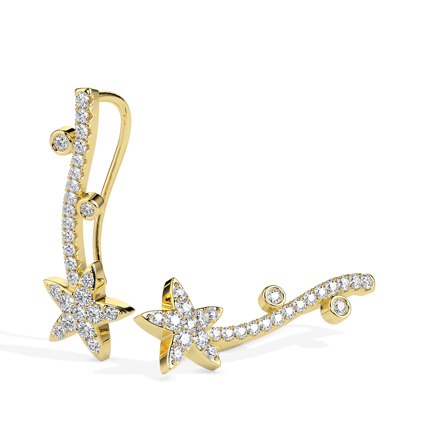 Shooting Star Diamond Climber Earrings
