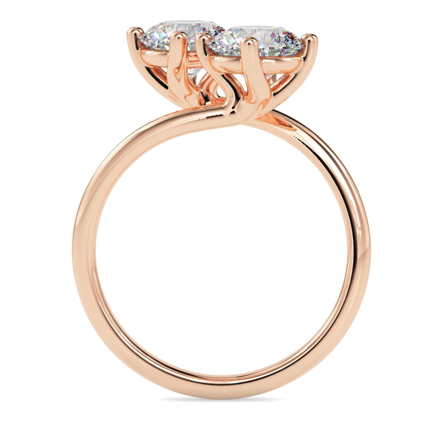 Double Round Cut Toi et Moi Ring