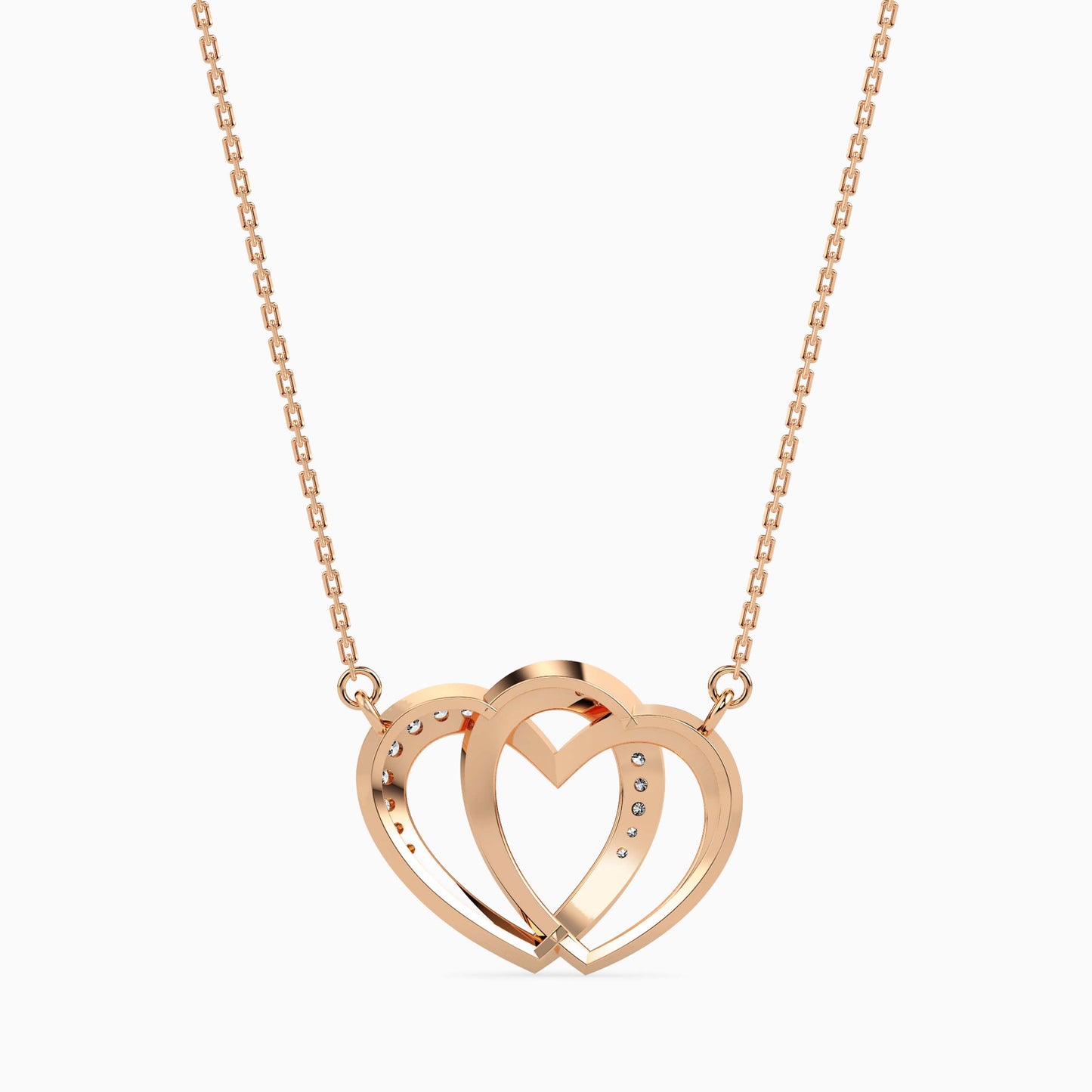 Interlocking Hearts Diamond Pendant Necklace