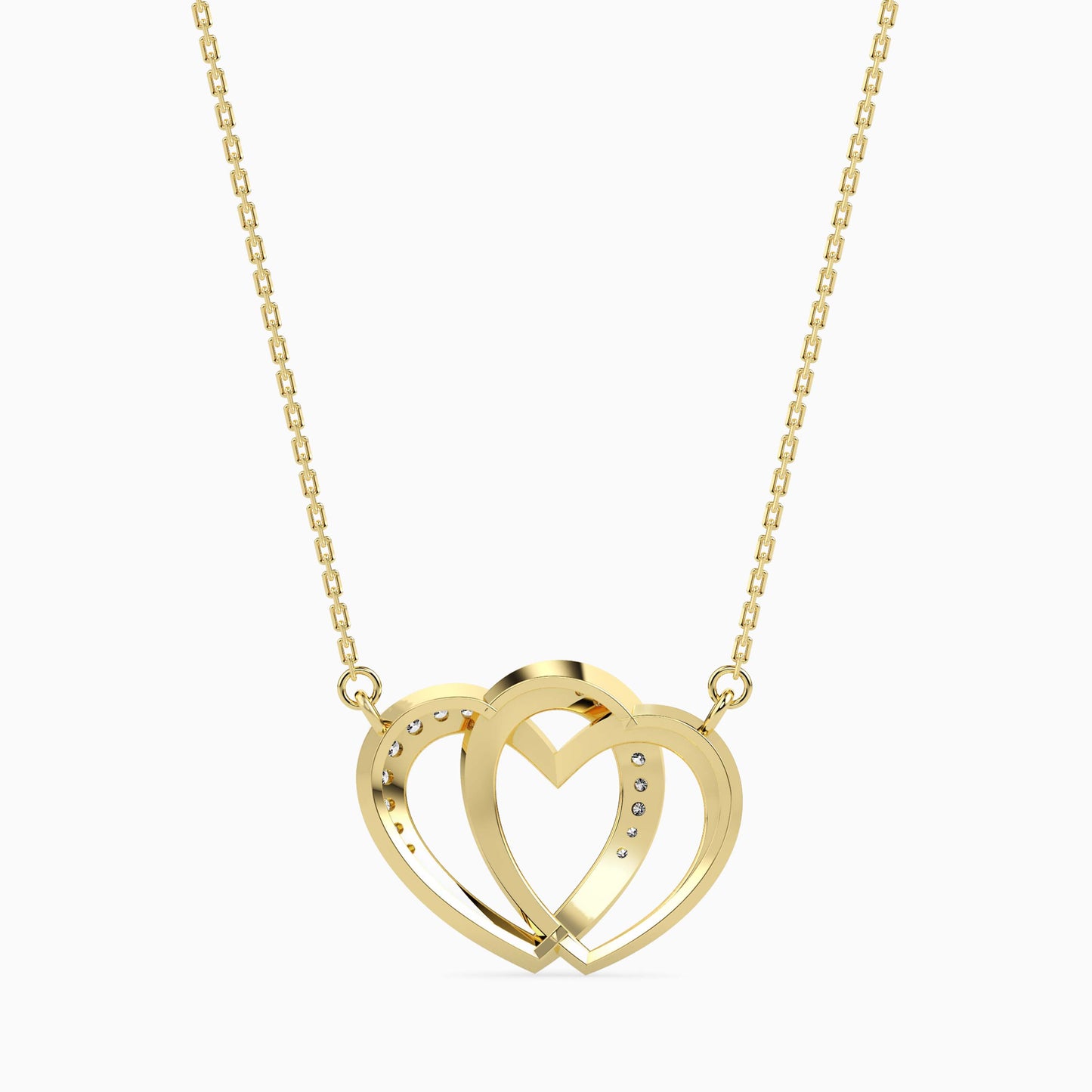 Interlocking Hearts Diamond Pendant Necklace