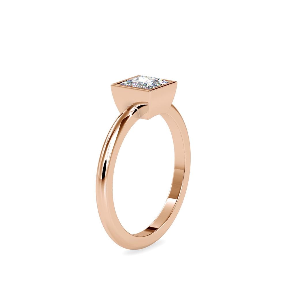 Princess Cut Bezel Set Ring