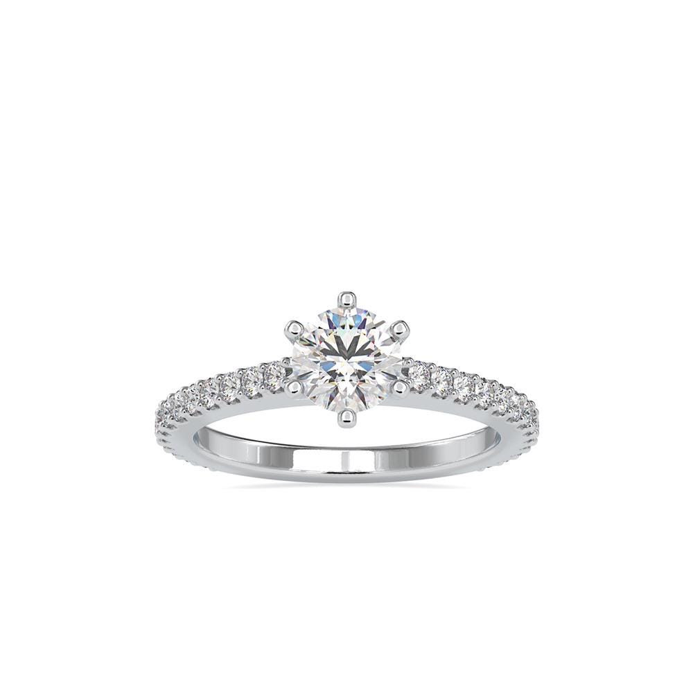 Round Diamond Solitaire with Pave Band