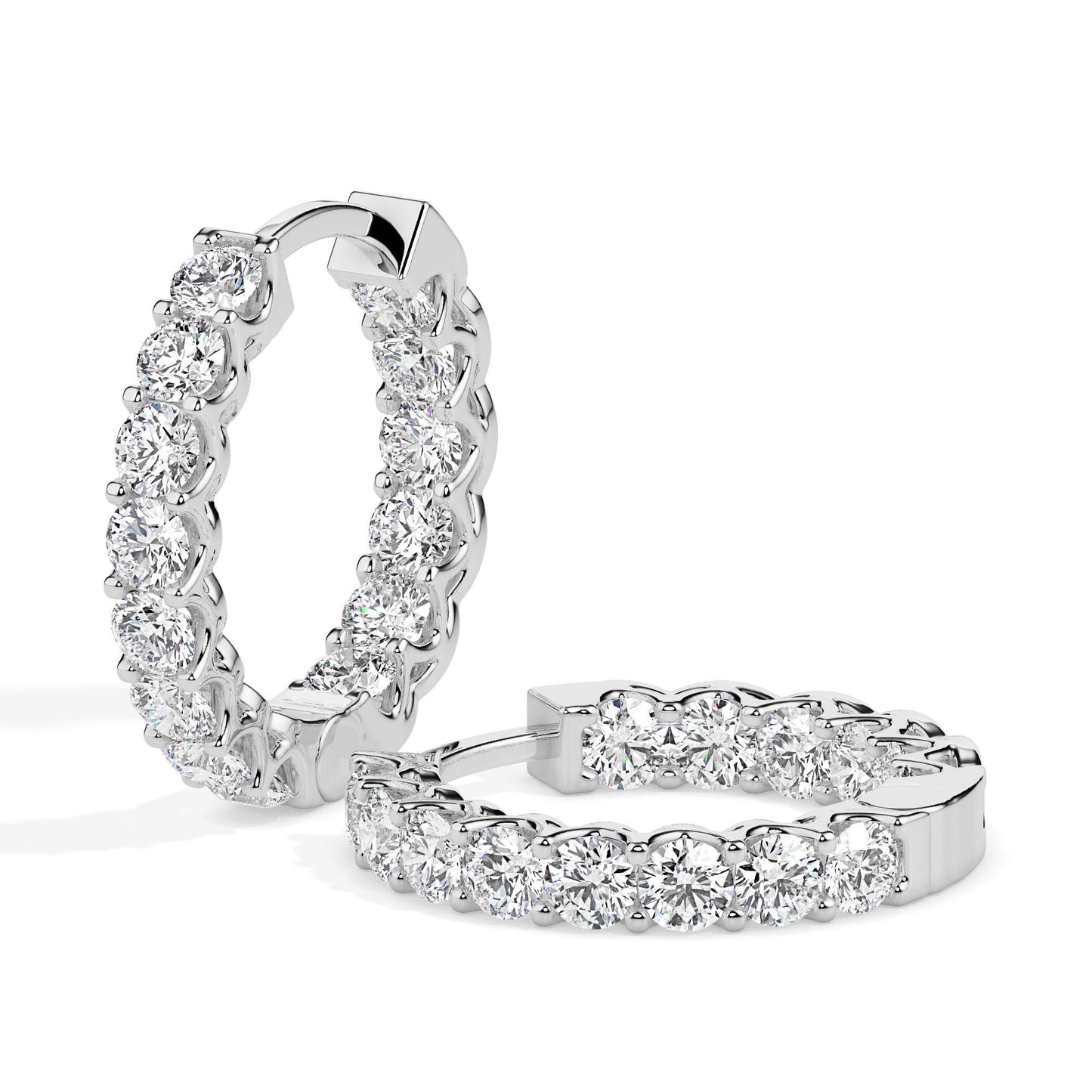 Diamond Inside Out Hoop Earrings