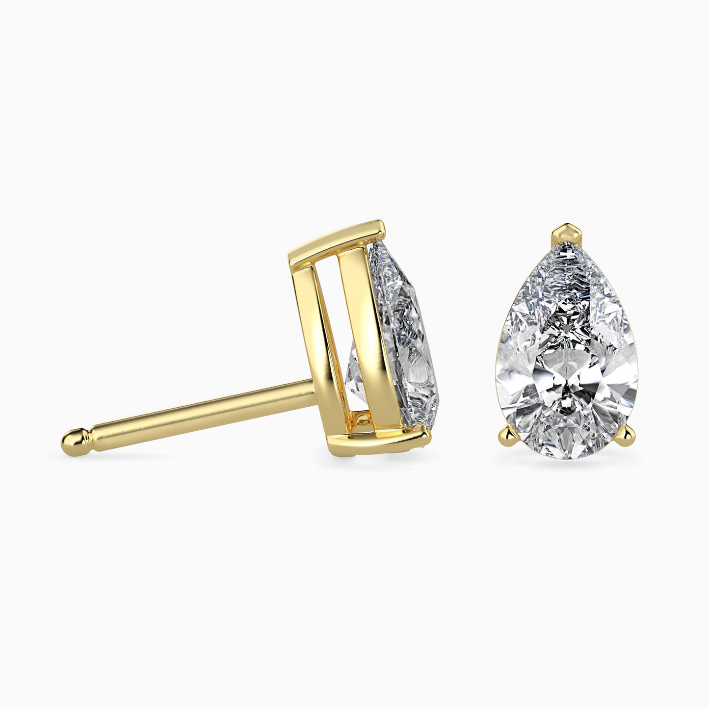 Pear Shaped Diamond Stud Earrings