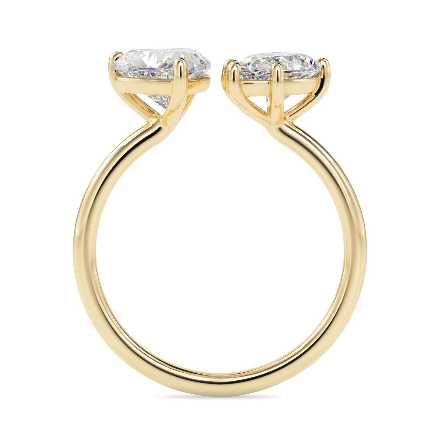 Heart and Pear Cut Toi et Moi Ring