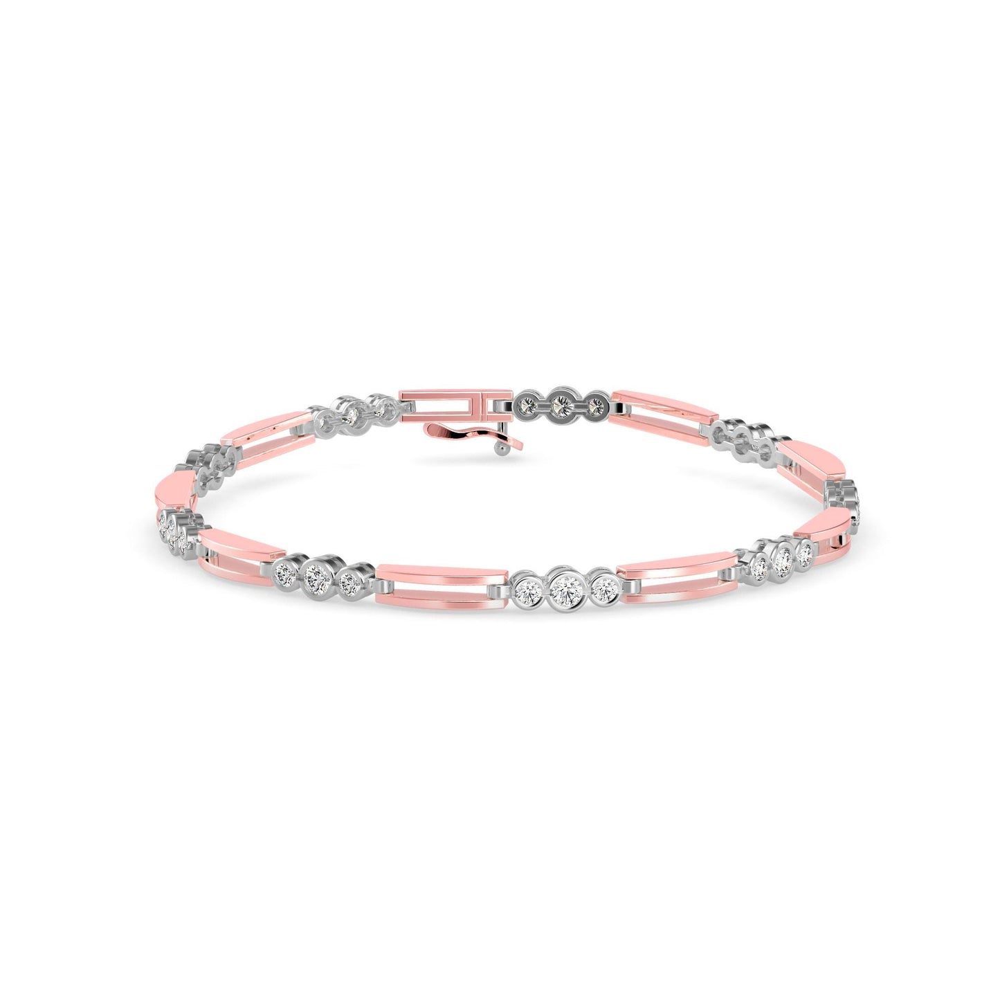 Modern Dual Bar Diamond Tennis Bracelet