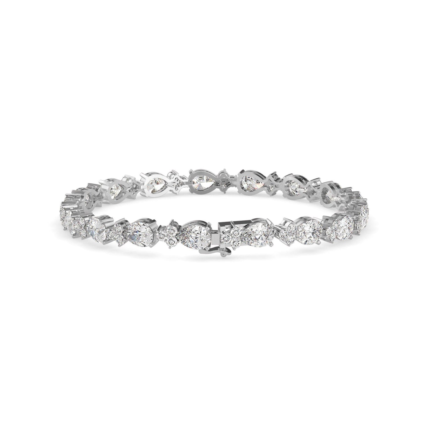 Pear-Shaped Diamond Tennis Bracelet