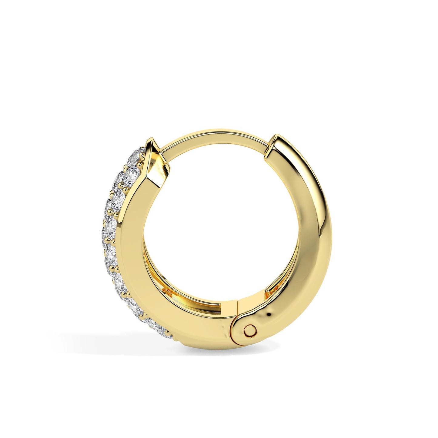 Pave Diamond Huggie Hoop Earrings