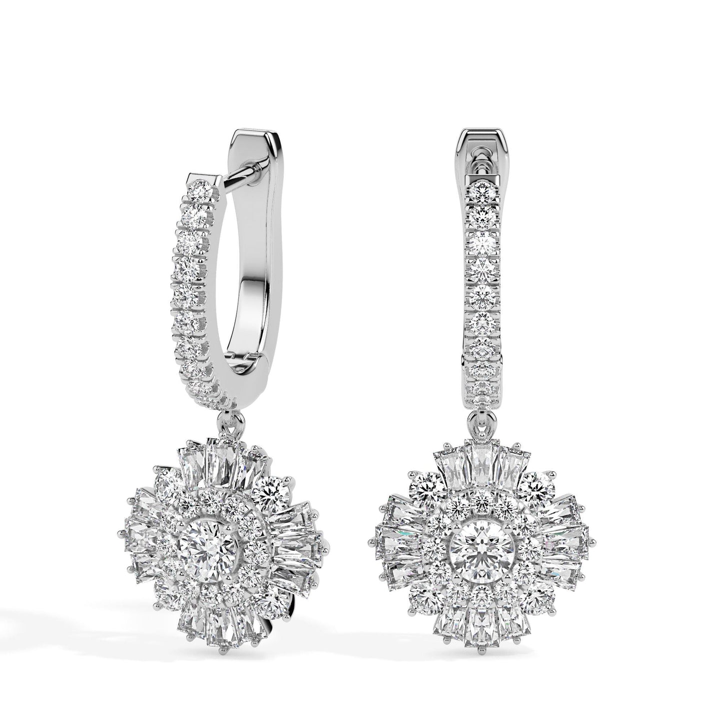 Floral Halo Drop Earrings