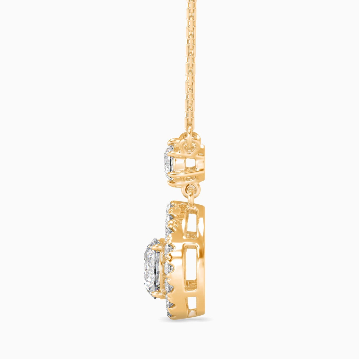 Teardrop Halo Diamond Pendant Necklace