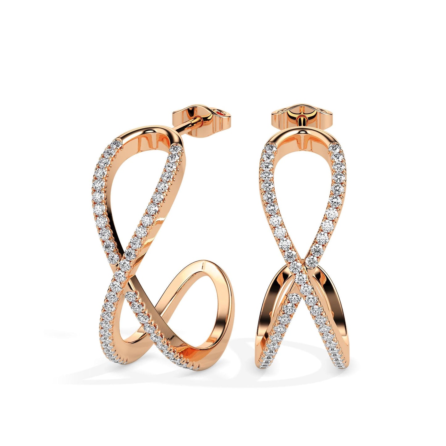 Infinity Twist Diamond Hoop Earrings