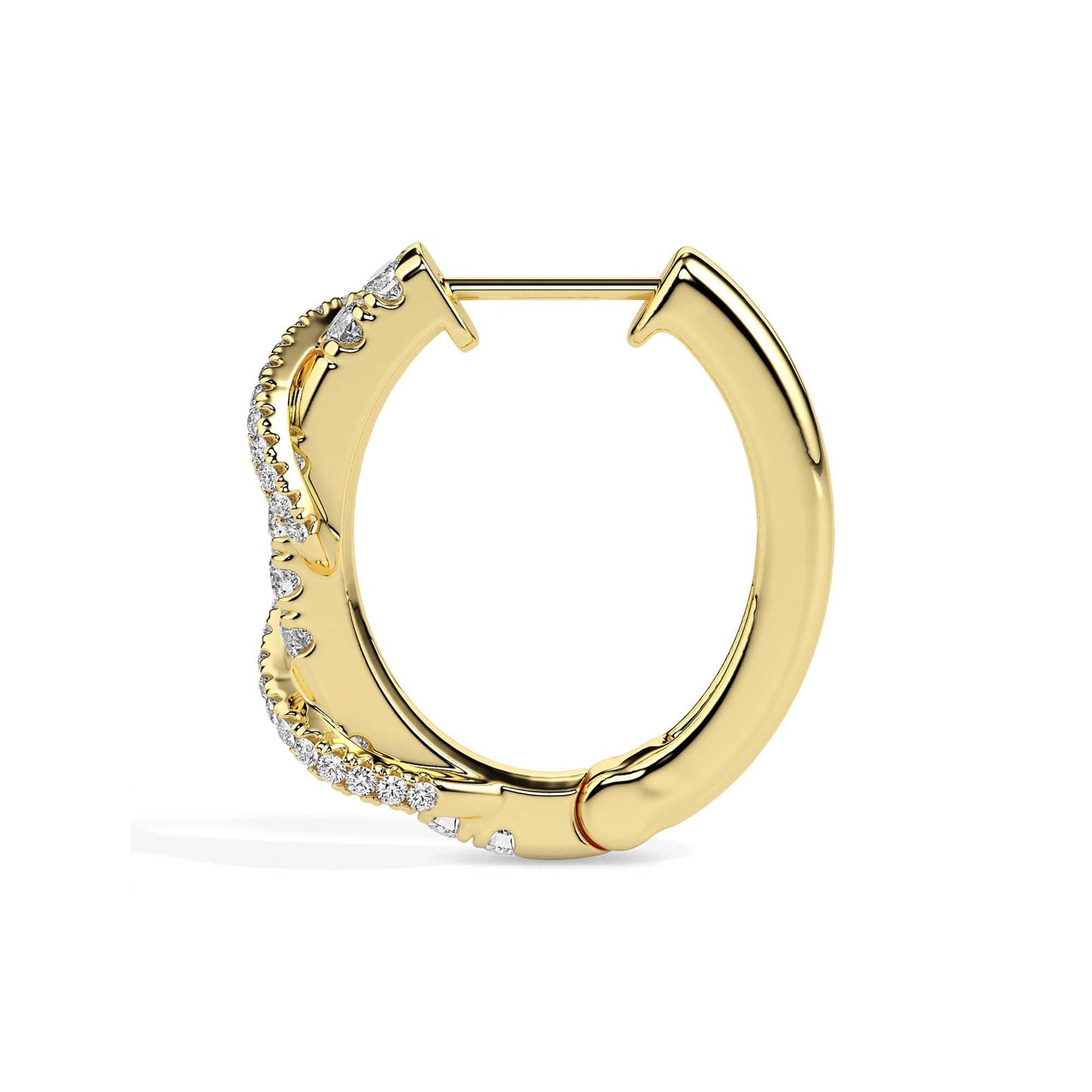 Diamond Twist Hoop Earrings in Elegant Spiral Design