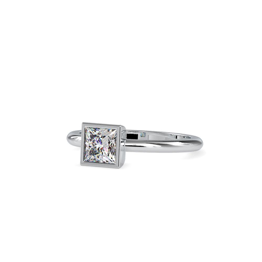 Princess Cut Bezel Set Ring