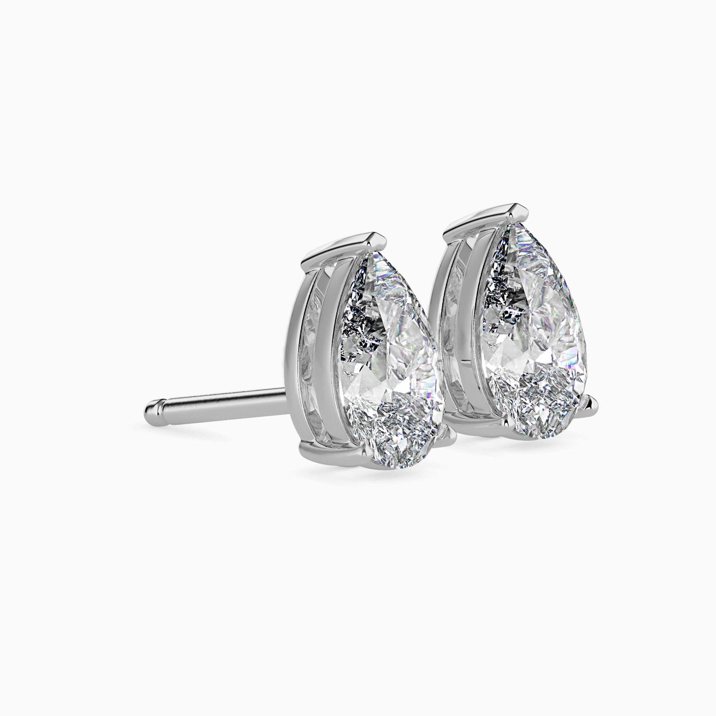 Pear Shaped Diamond Stud Earrings