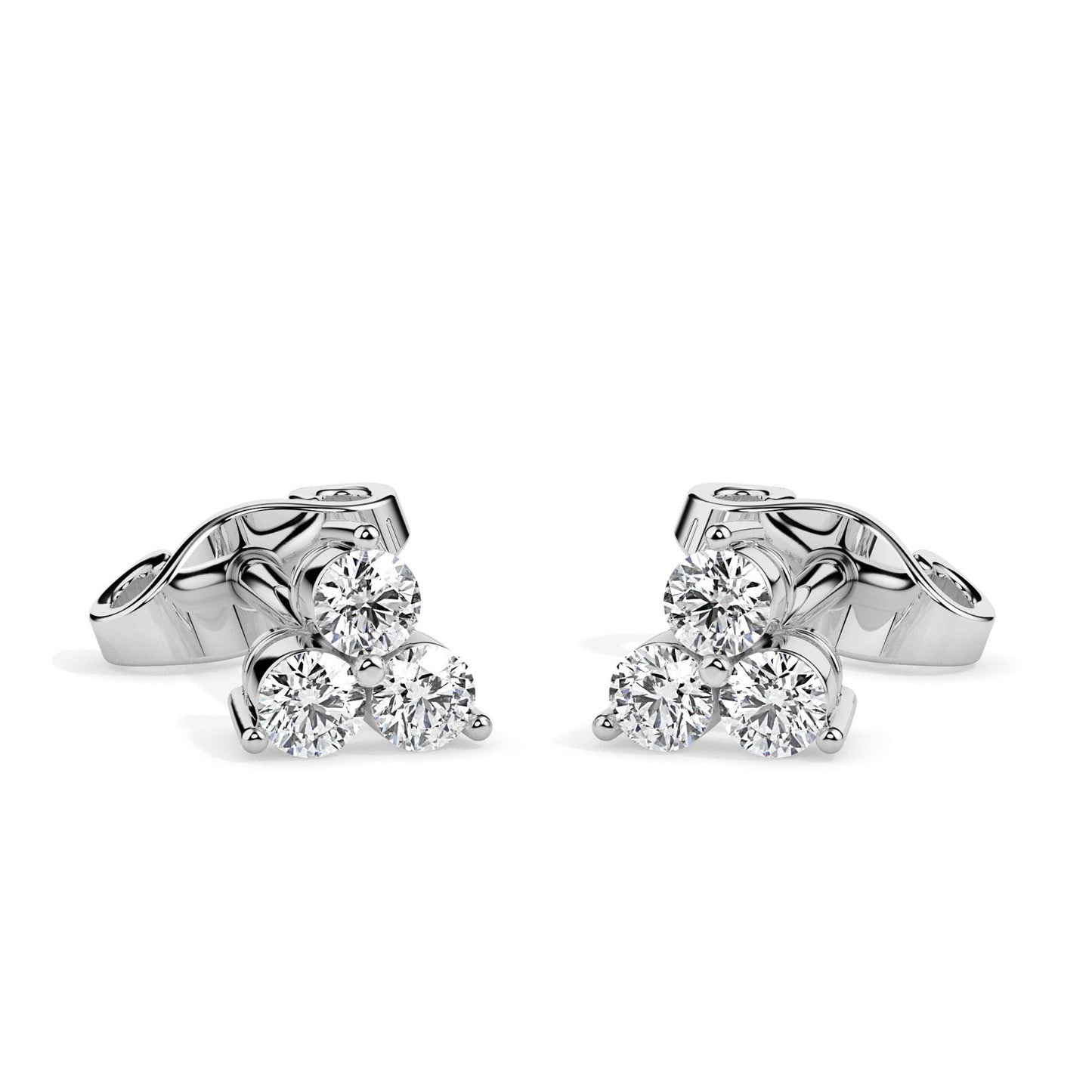 Classic Trinity Diamond Stud Earrings